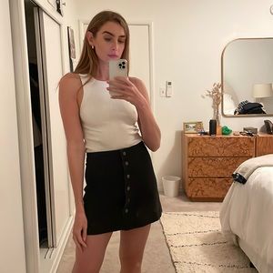 Madewell black denim skirt